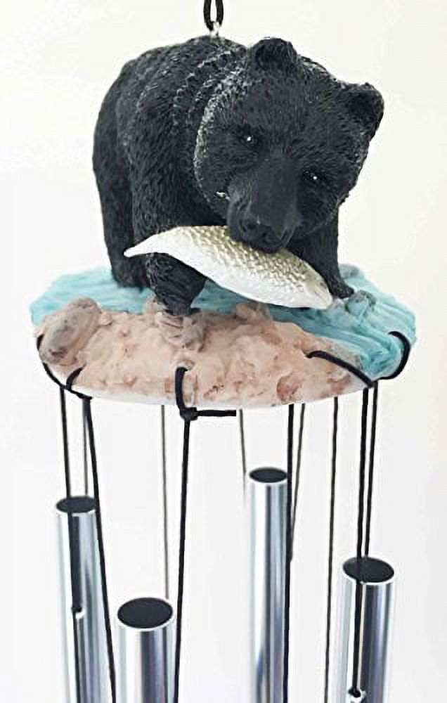 American Black Bear River Fishing Resonant Relaxing Wind Chime Garden Patio