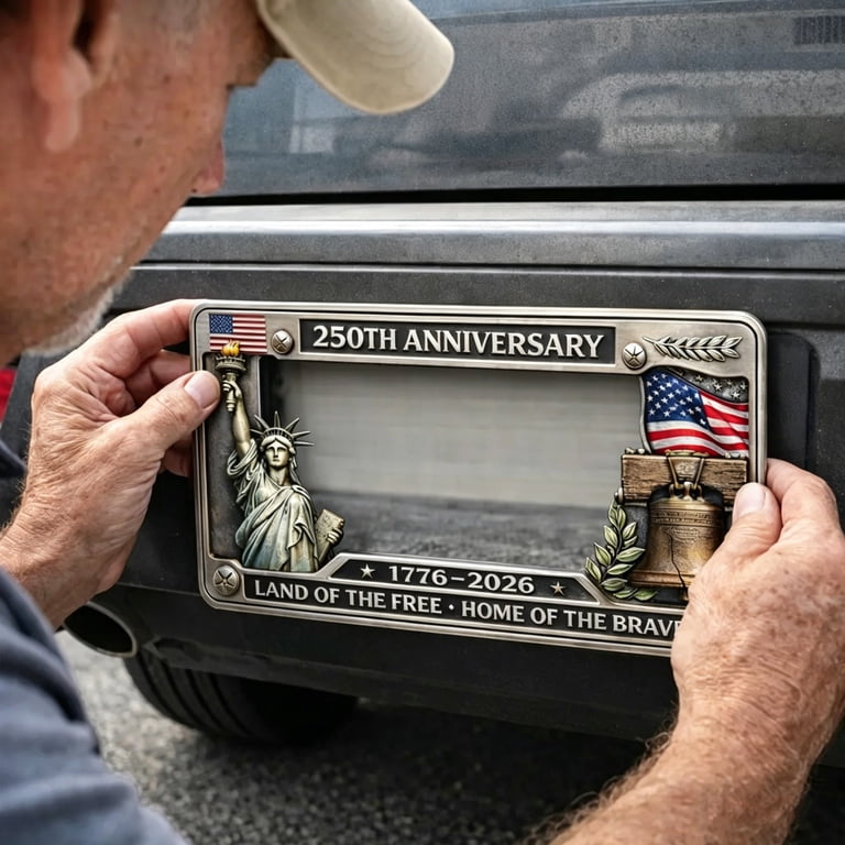 250th Anniversary Iron License Plate Frame, 250th Anniversary
