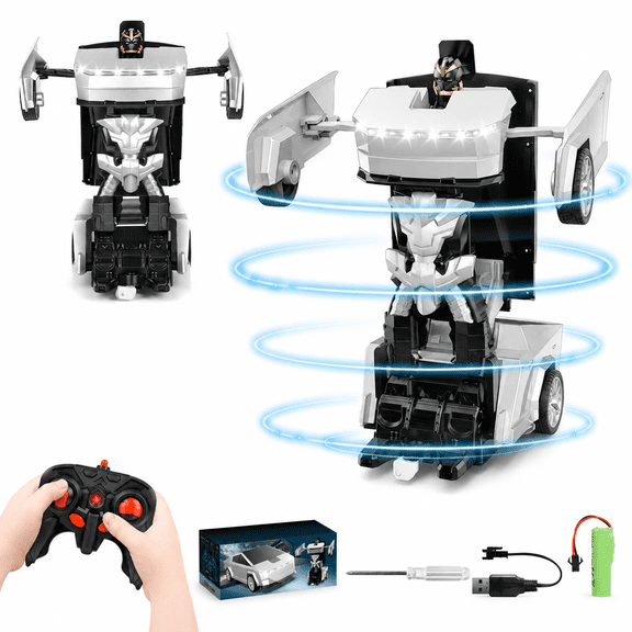 UQN Remote Control Car for Boys 4-7, 2.4GHz & 1:18 Scale Racing Car with Robot Mode, One-Button Conversion, 360°Rotation, Shape-Shift Rc Car Toy Gift for Kids Boys 8-12