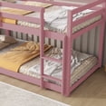 thumbnail image 3 of Twin Over Twin Floor Bunk Bed,Pink Lower Height Design Provides, 3 of 9