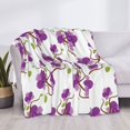 thumbnail image 3 of Fotbe Orchids Flowers Manta de Franela con Estampado, Manta Ultrasuave para Cama, Sofá, Auto, Hipoalergénica y Antibolitas-60"x50", 3 of 6