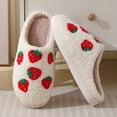 thumbnail image 5 of Cherry Couple Cotton Slippers Home Indoor Cartoon Platform Slides Ladies 2023 Designer Warm Comfortable Winter Shoes Women (peach,40-41), 5 of 6