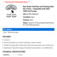 thumbnail image 2 of Rear Brake Pad Rotor and Parking Brake Kit 4 Piece - Compatible with 2005 - 2008 Ford Escape 2006 2007, 2 of 2