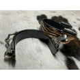thumbnail image 4 of Showman Black Steel Bumper Spurs w/ Copper Flame Overlay, 4 of 4