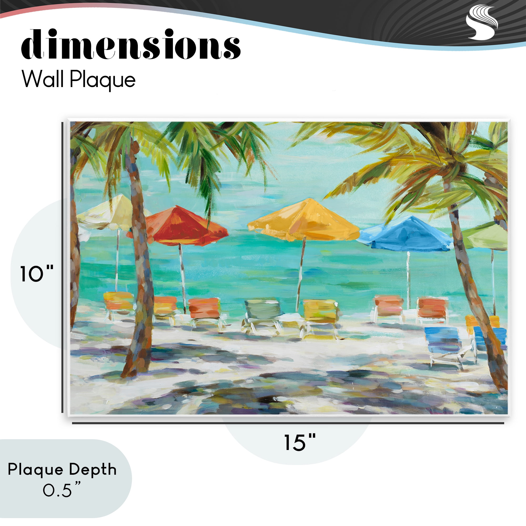 Stupell Industries Umbrellas Under the Palms Wall Plaque Art, design by Lorenzo Collective