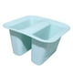thumbnail image 5 of Estantería de platos de doble nivel de plástico azul claro, cesta de almacenamiento colgante estilo silla de montar, grifo de cocina, tazón de esponja, estante para limpiar, 5 of 5