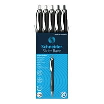 Schneider Slider Rave XB Retractable Ballpoint Pens, Black Barrel/Blue Ink, Box of 5