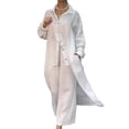 thumbnail image 5 of 2 Pcs/Set Fall Spring Women Shirt Pants Set Long Sleeves Lapel Lace Cuff Button-down Irregular Hem Blouse Elastic Waist Trousers OL Commuting Sport Pantsuit Outfit, 5 of 8