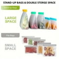 thumbnail image 3 of Estbridge [Ensemble de Sacs Alimentaires en Silicone] 2 Ensembles de 6 Pcs Sacs de Rangement Alimentaires Réutilisables en Silicone Étanches et Réutilisables Sacs de Congélation Sacs de Rangement de Voyage/maison Sacs Cadeaux de Cuisine Sacs sous Vide-2, 3 of 5