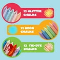 thumbnail image 5 of Joyfy 36 Pcs Sidewalk Chalk for Kids, 12 Tie Dye Sidewalk Chalks, 12 Glitter Chalks And 12 Neon Color Chalks, Street Chalk Set For Painting, Drawing, 5 of 6