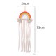 thumbnail image 2 of Laklulu - Soporte para moño de pelo trenzado con borlas de arcoíris, almacenamiento para pinzas para el pelo colgantes, decoración para dormitorio de niñas y bebés, 2 of 5