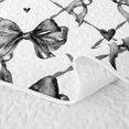 thumbnail image 5 of Erosebridal Sketch Lattice Bow Quilt King for Women Girls, Black Heart Diamond Ribbon King Coverlet Set, 3-Piece, 5 of 7