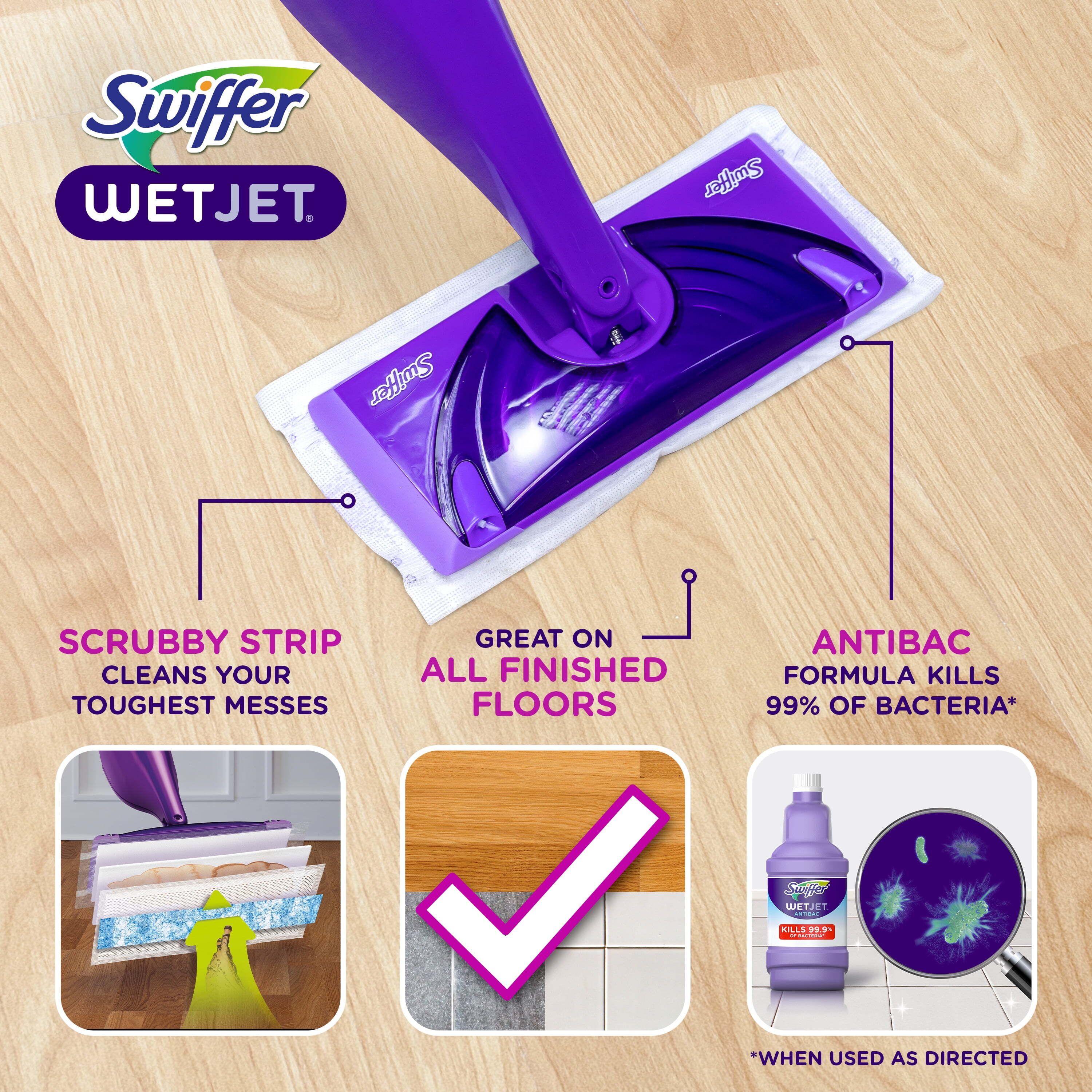 Swiffer WetJet Mop Starter Kit (1 Mop, 5 Mop Pads, 1 Liquid Solution) - image 3 of 14