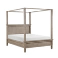 thumbnail image 6 of 4Pc Bedroom King Size Canopy Bed Nightstand Dresser Mirror Strong Furniture Set Gray Oak Finish, 6 of 7