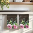 thumbnail image 7 of Spring Pink Roses Kitchen Towels Set of 2, Pastoral Eucalyptus Leaves Brown Wooden Absorbent Dish Towels for Kitchen, Microfiber Hand Towel, Quick Drying Tea Towel for Cleaning Decorative Dishcloths, 7 of 7