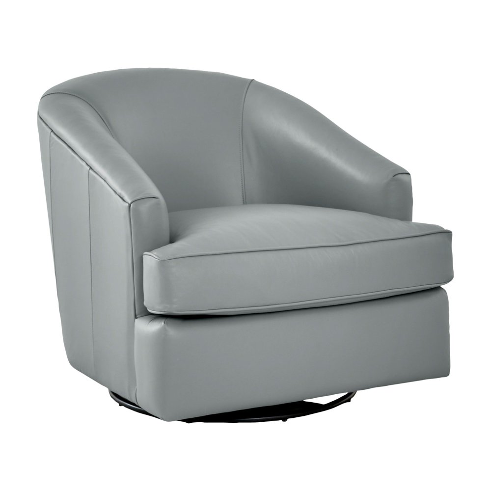 Avenue 405 Lamar Leather Swivel Gliding Barrel Chair