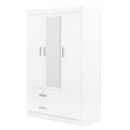 thumbnail image 6 of Dtwnek 3 Door Wardrobe with Shelves and Mirror, Clothes Storage Cabinet for Living Room, Bedroom, White, 6 of 9