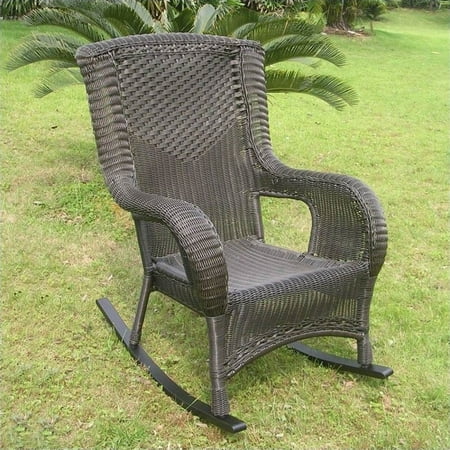 International Caravan San Tropez Aluminum/Wicker Resin High Back Patio Rocker