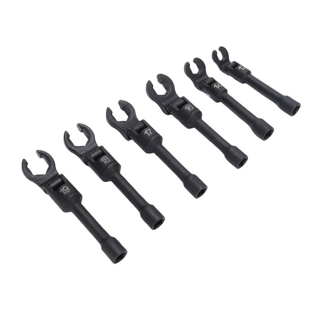Crows Foot Línea de Llave de Llave, Cabeza Flexible de Llave de Tuerca de Tuerca 6 PCS Para Línas Hidráulicas de Frenos de combustible