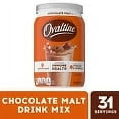 Ovaltine Chocolate Malt Powdered Drink Mix for Hot and Cold Milk Canister 12 oz (Pack of 4)