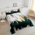 thumbnail image 3 of YST Emerald Green Comforter King Watercolor Graffiti Bedding Set, Striped Oil Painting Down Comforter Aesthetic Modern Bed Set, Ombre Brush Marks Contemporary Quilted Duvet, 3 of 6