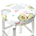 thumbnail image 3 of Balery Green Blue Avocado Fundas de asiento para taburete de bar redondo de tela de terciopelo ajustables que protegen de arañazos y manchas para sillas de 14 a 17 pulgadas.-14 inch, 3 of 7