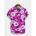 thumbnail image 4 of Camisas hawaianas para hombre con estampado floral Aloha en 3D, manga corta, botones, para uso diario, para playa, 4 of 4