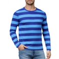 thumbnail image 6 of Men's striped neck long-sleeved T-shirt, basic casual top, 6 of 8