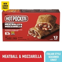 Hot Pockets Meatballs and Mozzarella Garlic Buttery Crust Sandwich Snacks 54 oz, 12 Pack (Frozen)