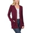 thumbnail image 2 of KOGMO Womens Long Knit Cardigan Sweater with Pockets and Snap Buttons Detail, 2 of 4