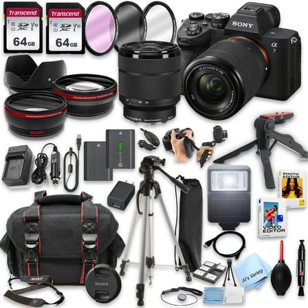 Sony A7 IV Mirrorless Camera with 28-70mm Lens   128GB SD Card and More