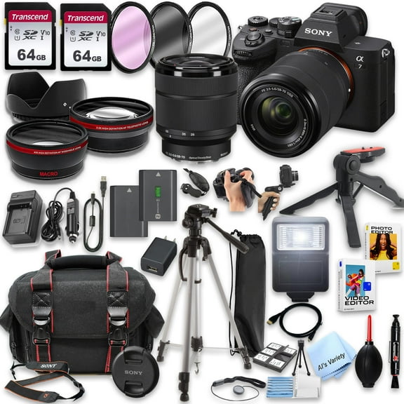 Sony A7 IV Mirrorless Camera with 28-70mm Lens   128GB SD Card and More