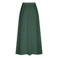 thumbnail image 3 of Women's Casual Plus Size Maxi Skirts High Waist, Pleated, A-Line, with Pockets, Ideal for Travel and Various Occasions, 3 of 4