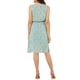 thumbnail image 3 of Vestido midi sin mangas de corte A con cuello en forma de llave y cintura ajustable, estampado de flores pequeñas, azul claro, talla XL, 3 of 7