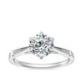 thumbnail image 1 of 0,55 Ct P.t. Forme Ronde Diamond Naturel Dernier Design Bague de Fiançailles Solitaire pour Femme en Or Blanc Massif 18K Taille 8, 1 of 8