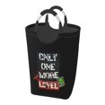 thumbnail image 1 of XMXT Large Collapsible Laundry Hamper, Game Mode Motto Old School Print Laundry Basket with Aluminum Handle, 50L, 1 of 7