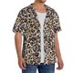 thumbnail image 2 of Fotbe Leopard Camisa Estampada de Manga Corta para Hombre, Casual de Verano, Estilo Playero, Sin Arrugas-Small, 2 of 5