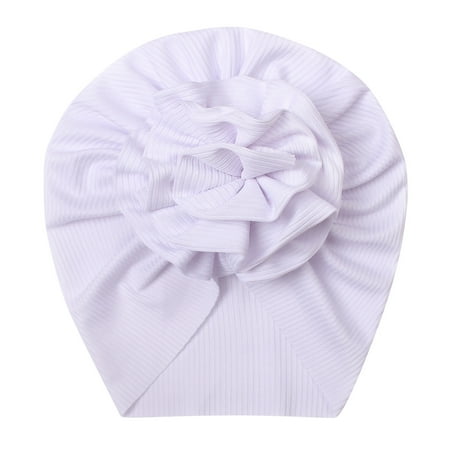 

Baby Flower Hat Toddler Baby Boys Girls Cap Beaniess Solid Ribbed Knotted Elastics Turban Hat Winter Baby Hats