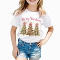 thumbnail image 5 of sdbrld Christmas Shirts for Kids Girl Xmas Cute Graphic Tshirts Cartoon Short Sleeved Tee Tops White Sizes 3-4 Years, 5 of 6