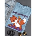 thumbnail image 3 of Cute Fox Installing Muscles T-Shirt Women -Smartprints Designs, Female 4X-Large, 3 of 4