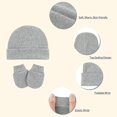 thumbnail image 3 of Baby Hats Mittens Set Newborn Cute Cotton Cap Baby No Scratch Gloves for Infants white 0-6 Months, 3 of 3