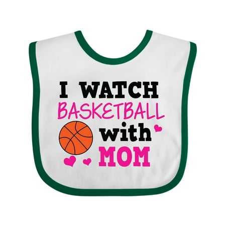 

Inktastic I Watch Basketball with Mom Gift Baby Boy or Baby Girl Bib