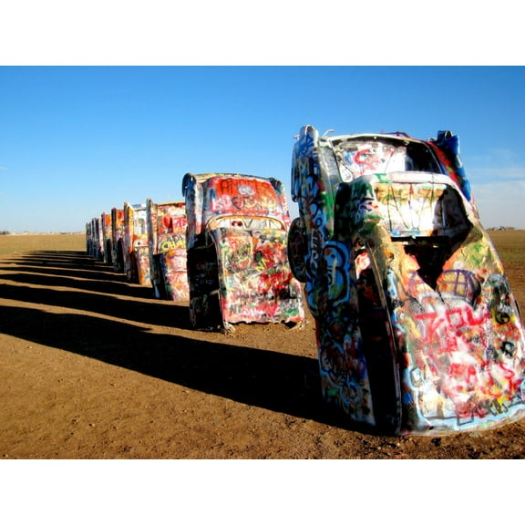 Best Posters Cadillac Ranch Poster 11Inx17In Mini Poster 11x17 Poster Color Category: Multi, Unframed, Ages: Adults, Rectangle