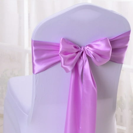 

VALSEEL 6.69x108.26in Gold purple And Sky BlueSatin Bow Tie Ribbon Band Chair Cover Sash Hotel Banquet Wedding Party Decoratio