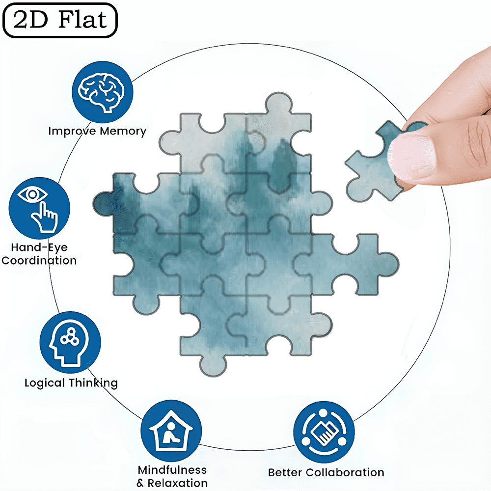 A Box of (1000pcs) Puzzles, with Yunjie Mountain Pavilion Design, High Difficulty, Suitable, Family Entertainment, Home Decoration. 29.4*19.6 in