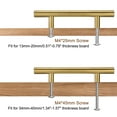thumbnail image 4 of Uxcell 6" Length 3.8" Hole Center Stainless Steel T Bar Pull Handle 10mm Diameter, Gold Tone, 4 of 6