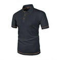 thumbnail image 2 of Men's Short Sleeve Shirt, Casual Button Down Shirt, Nylon Spandex Blend, Breathable Stretch Fabric, Comfortable Turn-Down Collar, 2 of 5