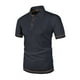 thumbnail image 2 of Blusa y camisa de manga corta con cuello vuelto para hombre, informal, de moda, de color liso, con botones, solapa y hebilla de gancho, camiseta de manga corta de poliéster para hombre., 2 of 5