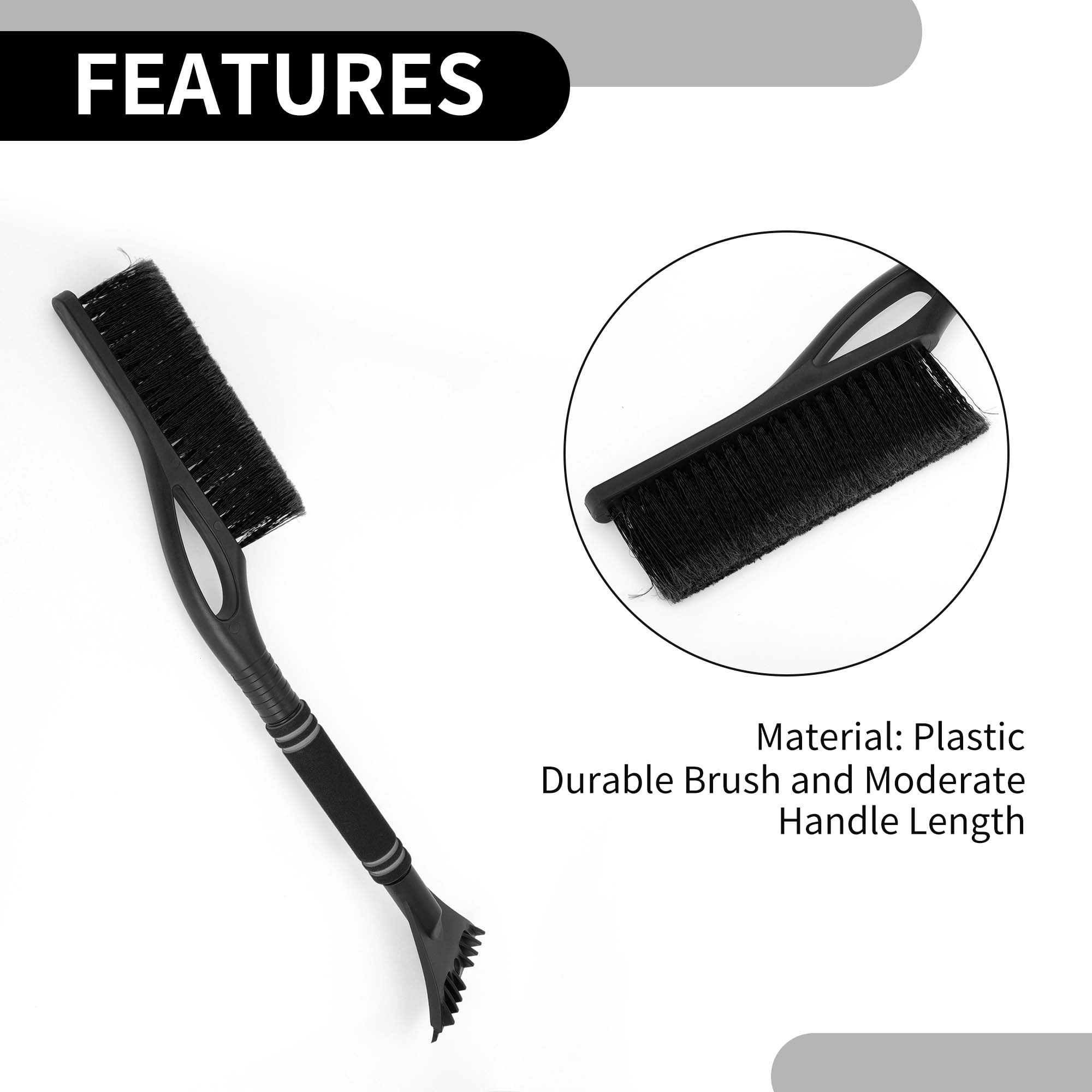Unique Bargains Car Ice Scraper Brush with Broom - SUV Snow Frost Remover Black