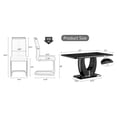 thumbnail image 4 of Sumdeal 5 Piece Dining Table Set, 63" Faux Marble Dining Room Table with 4 PU Leather Upholstered Chairs, Luxury Black Marble Kitchen Dining Table Set for Home Office Kitchen Dining Room Furniture, 4 of 9